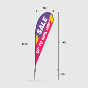 Large Teardrop Print Thru Advertising Flag