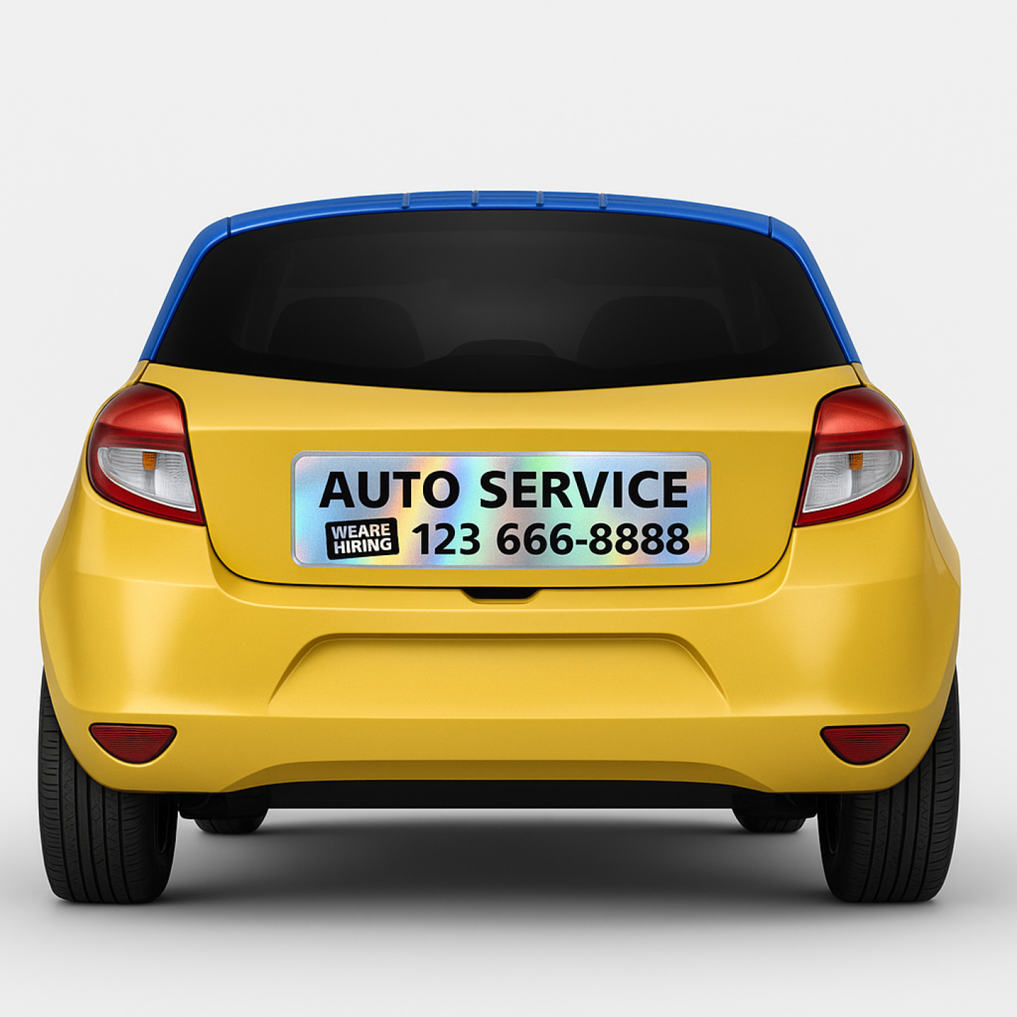 Set of 2 Holographic Vehicle Magnets Size 12"H x 18"W